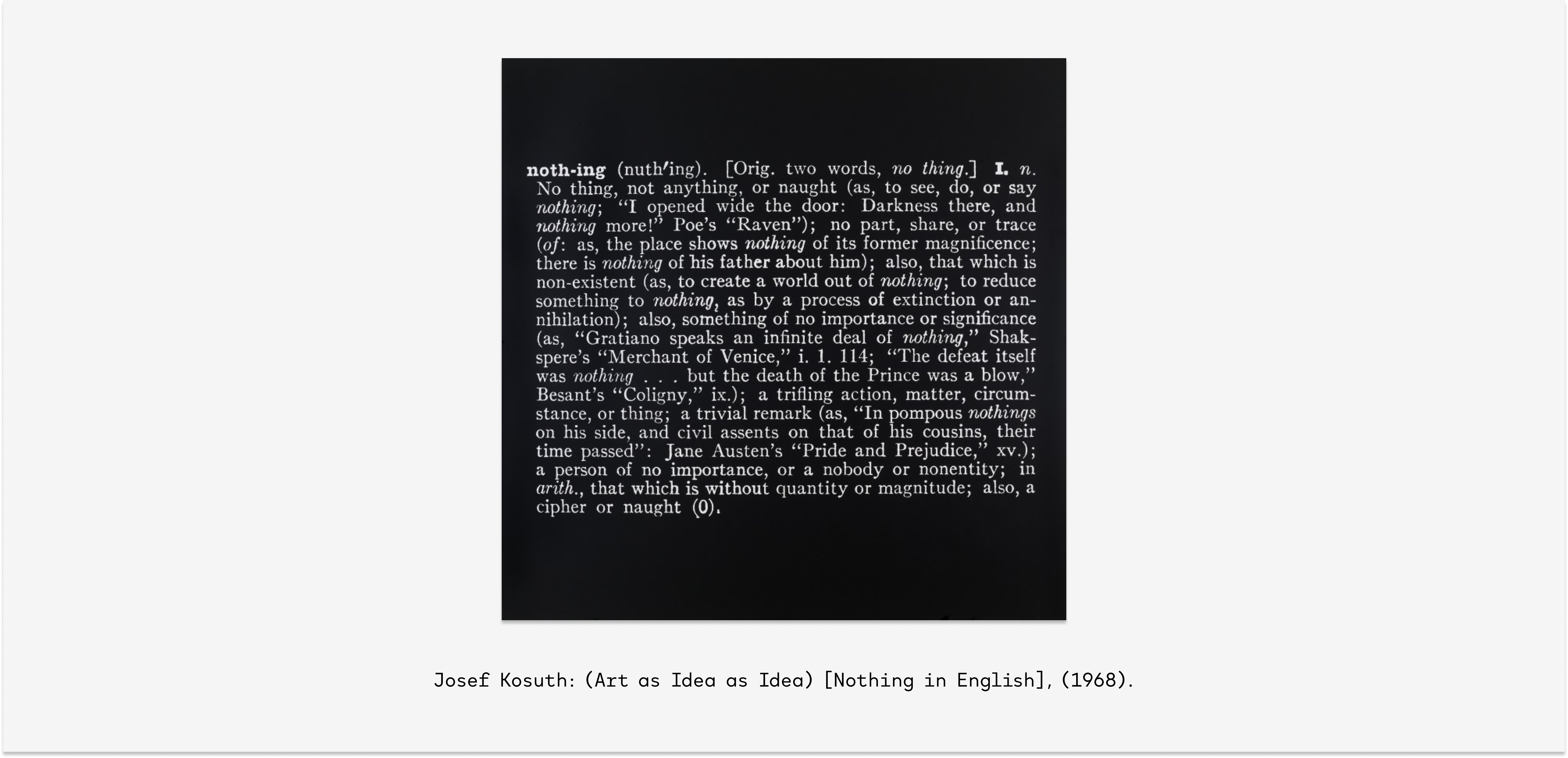 Josef Kosuth Titled (Art as Idea as Idea) [Nothing in English], 1968.jpg