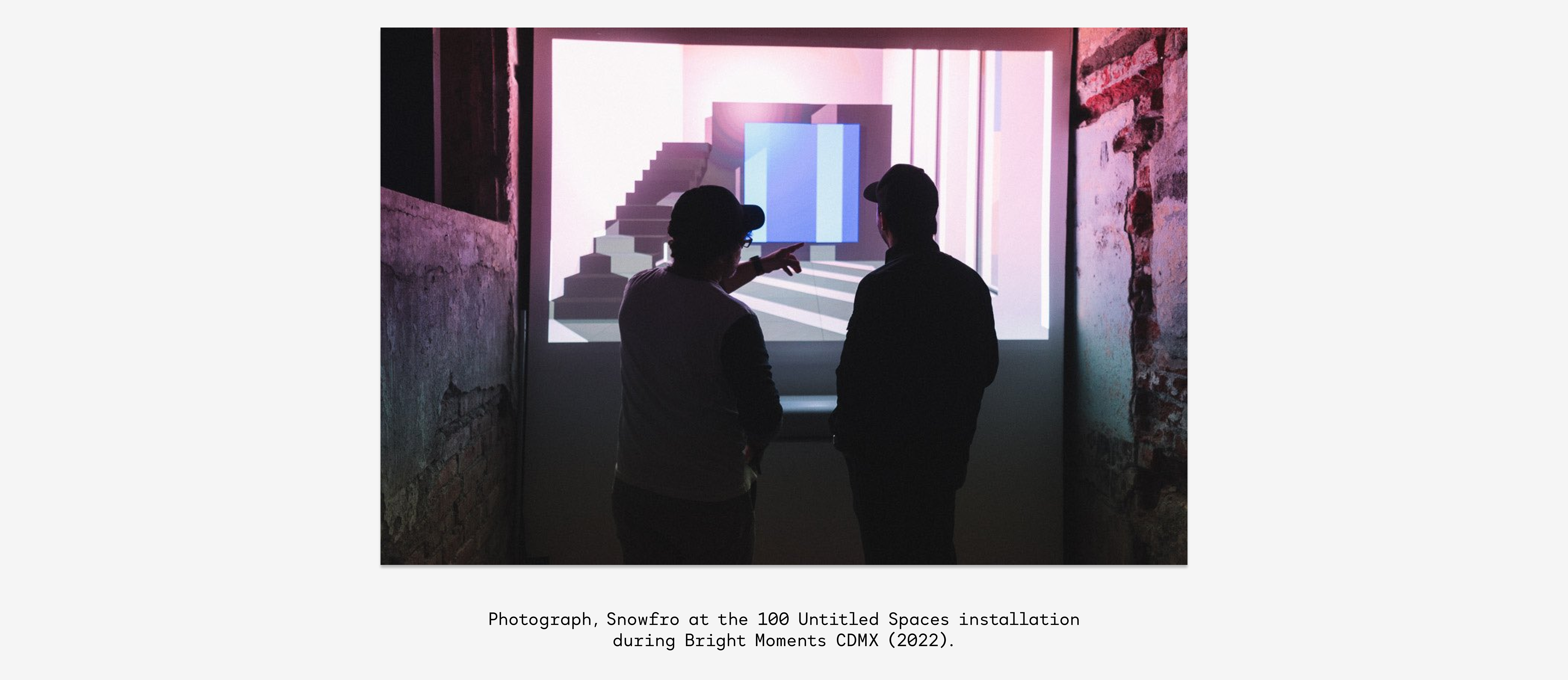 Photograph, Snowfro at the 100 Untitled Spaces installation during Bright Moments CDMX (2022).jpg